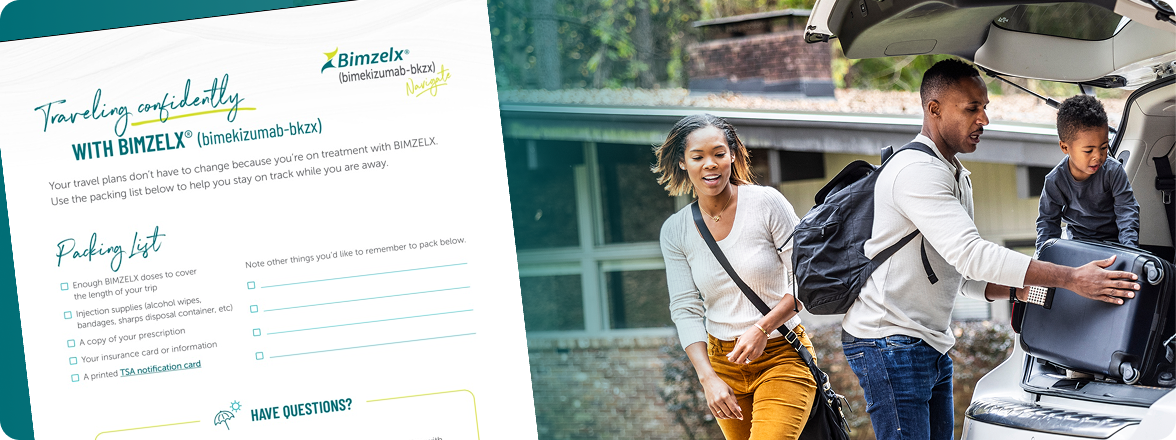 Traveling with BIMZELX® (bimekizumab-bkzx) worksheet example