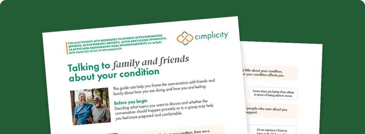 talking to family and friends about your condition worksheet example